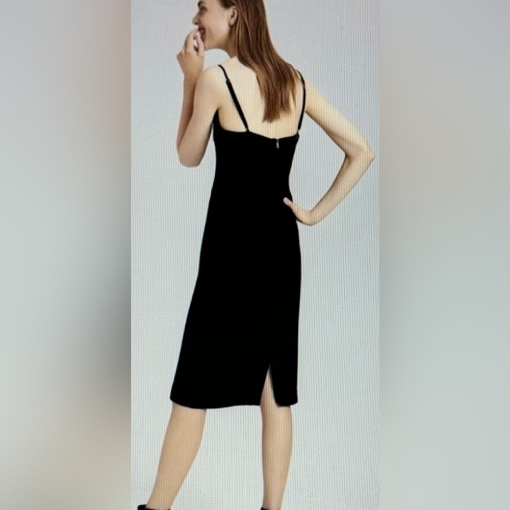 Theory Black Velvet Corset Midi Dress Size 0 - Picture 7 of 12